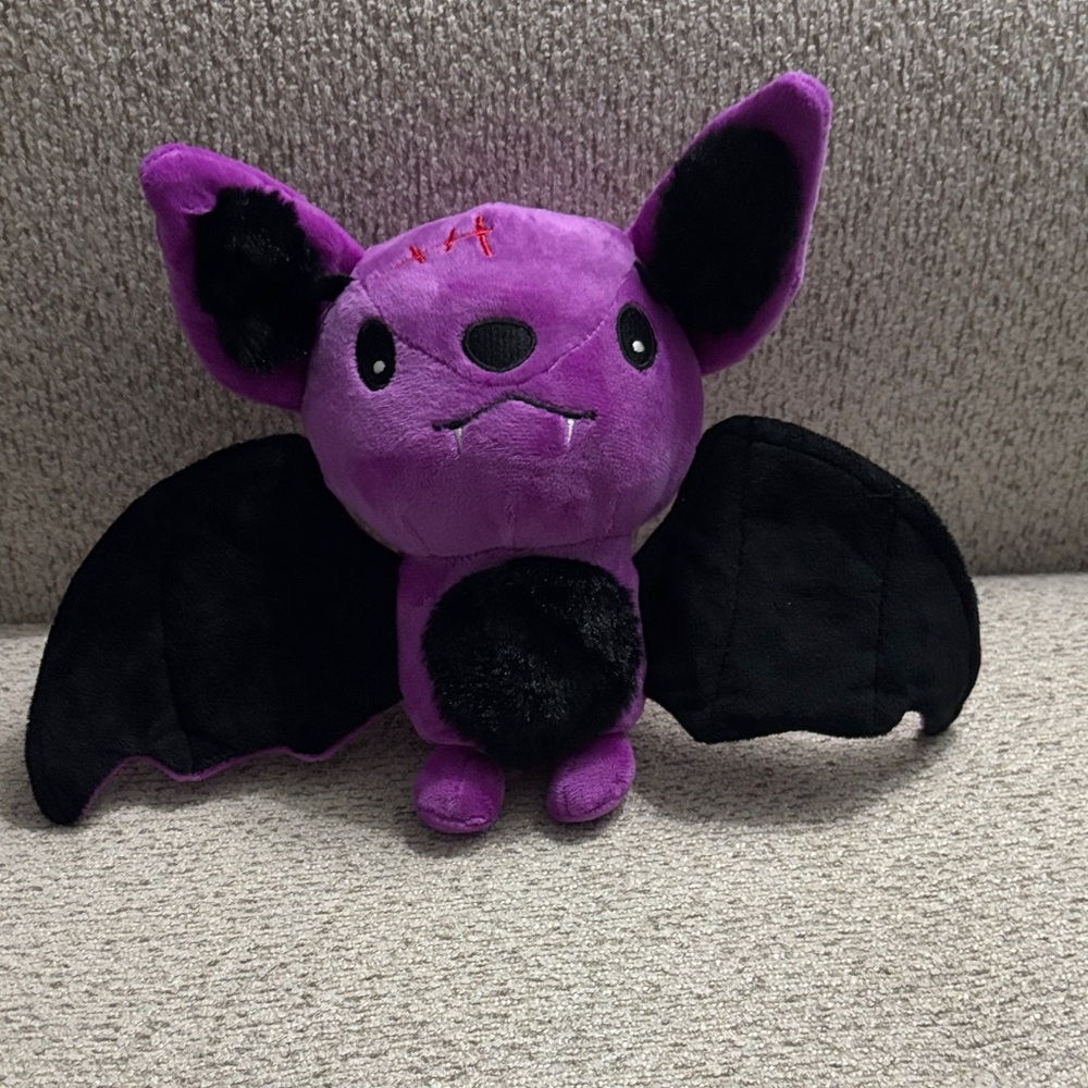 Purple and Black Plush Bat Toy